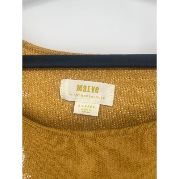 Maeve Anthropologie Seahorse Sweater Mustard Yellow Size XL - Picture 2 of 5